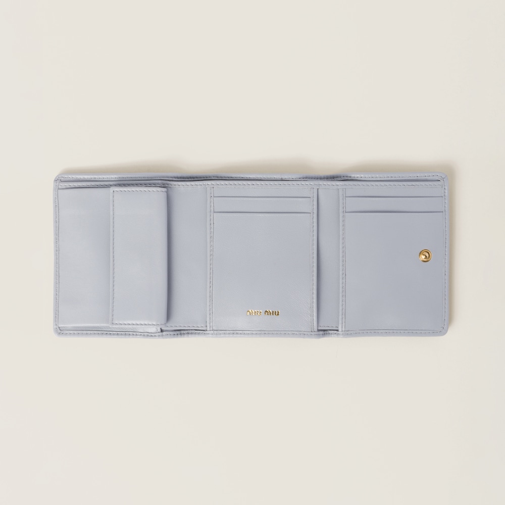 Small matelassé nappa leather wallet