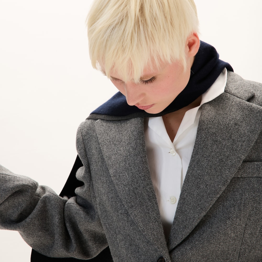 Single-breasted double wool jacket