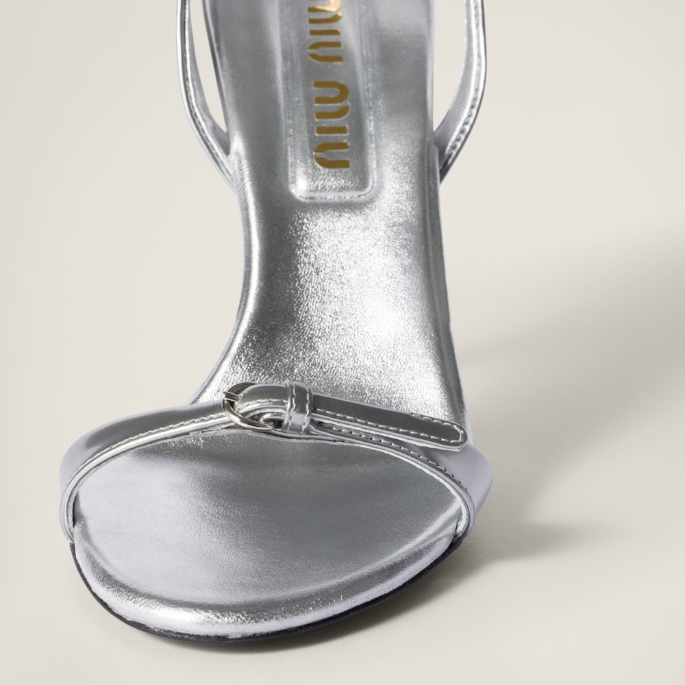 Metallic leather sandals