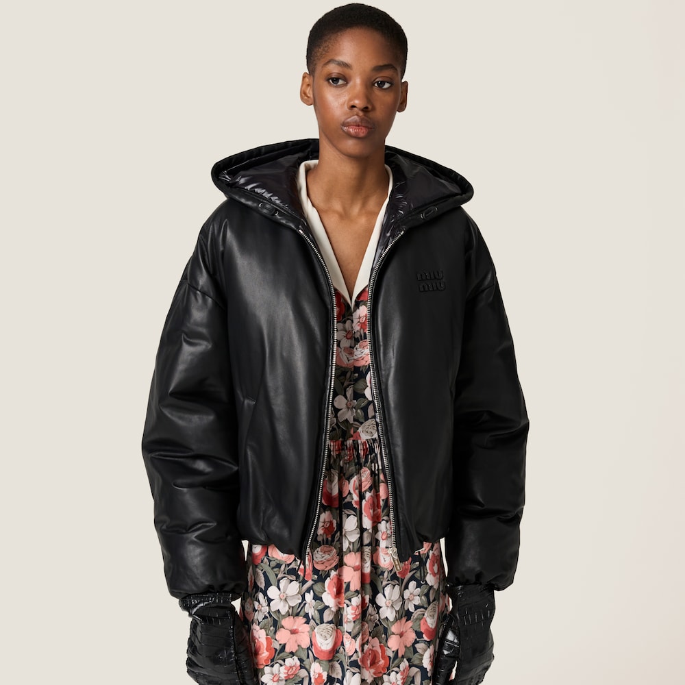 Padded nappa leather jacket