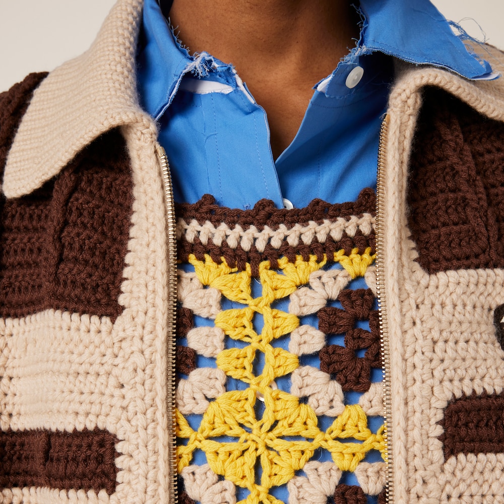 Crochet cashmere top
