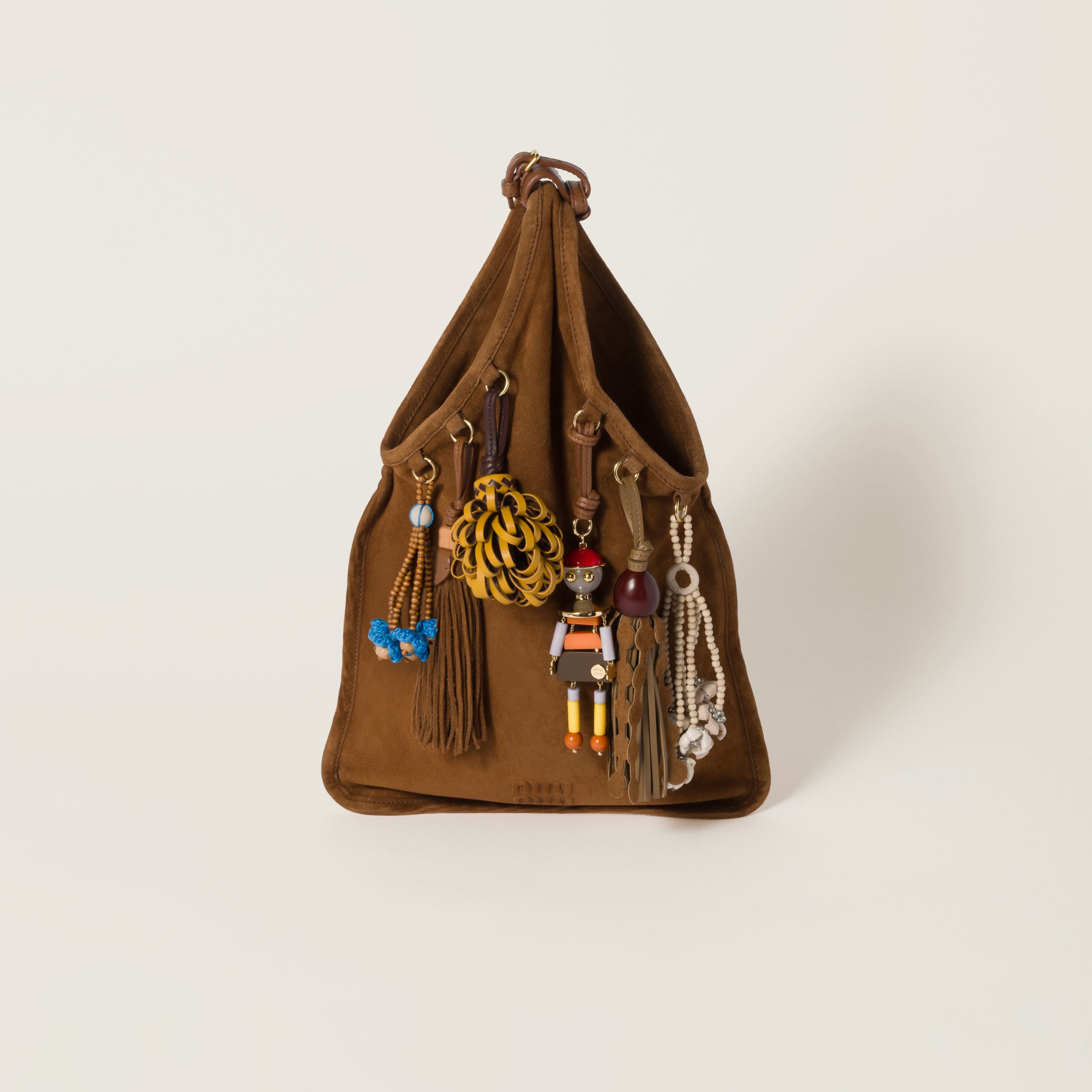 Suede bag with trick