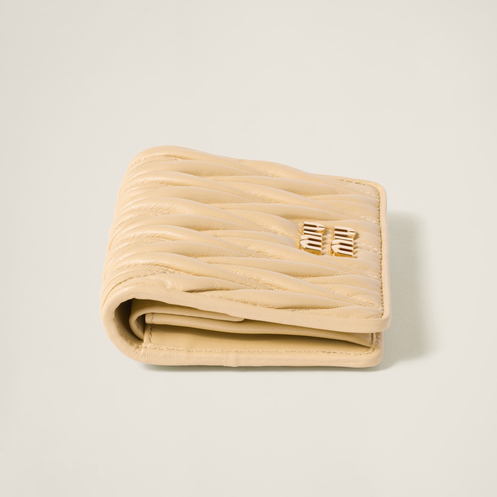 Small matelassé nappa leather wallet
