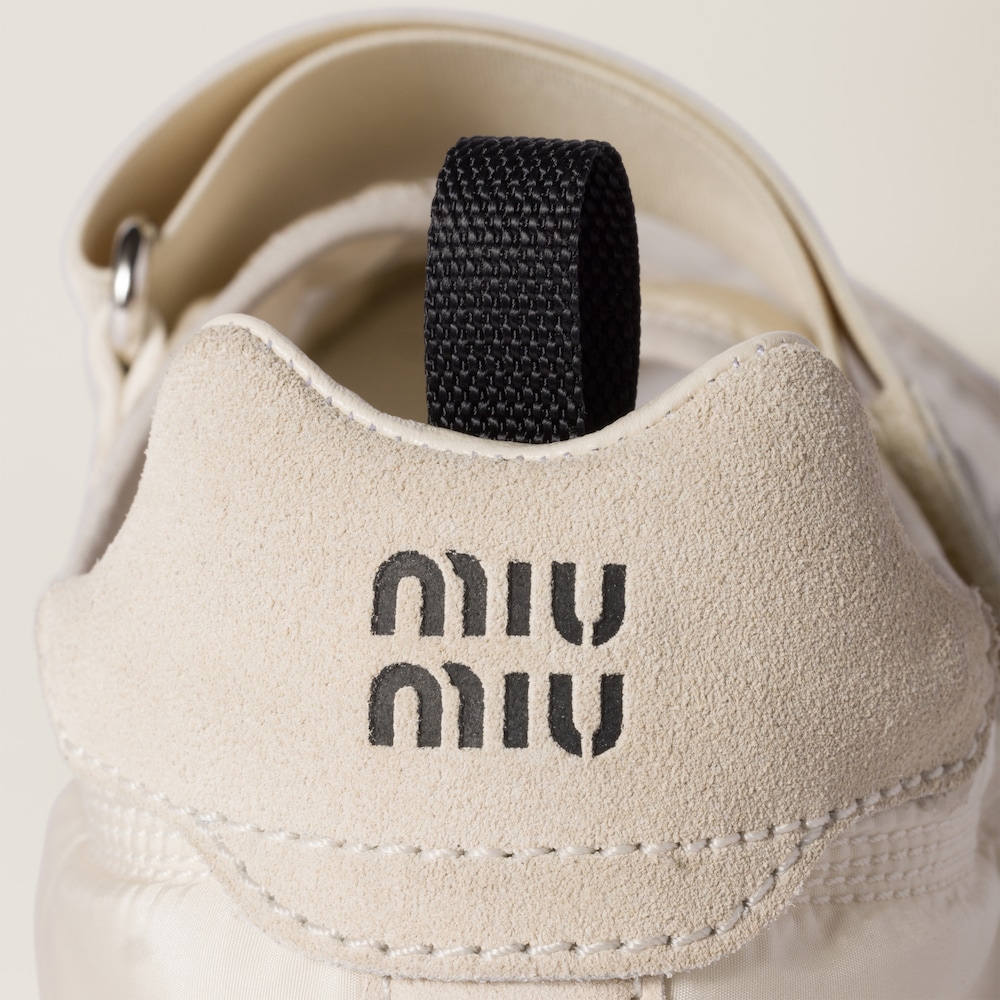 Tyre technical fabric and suede ballerinas