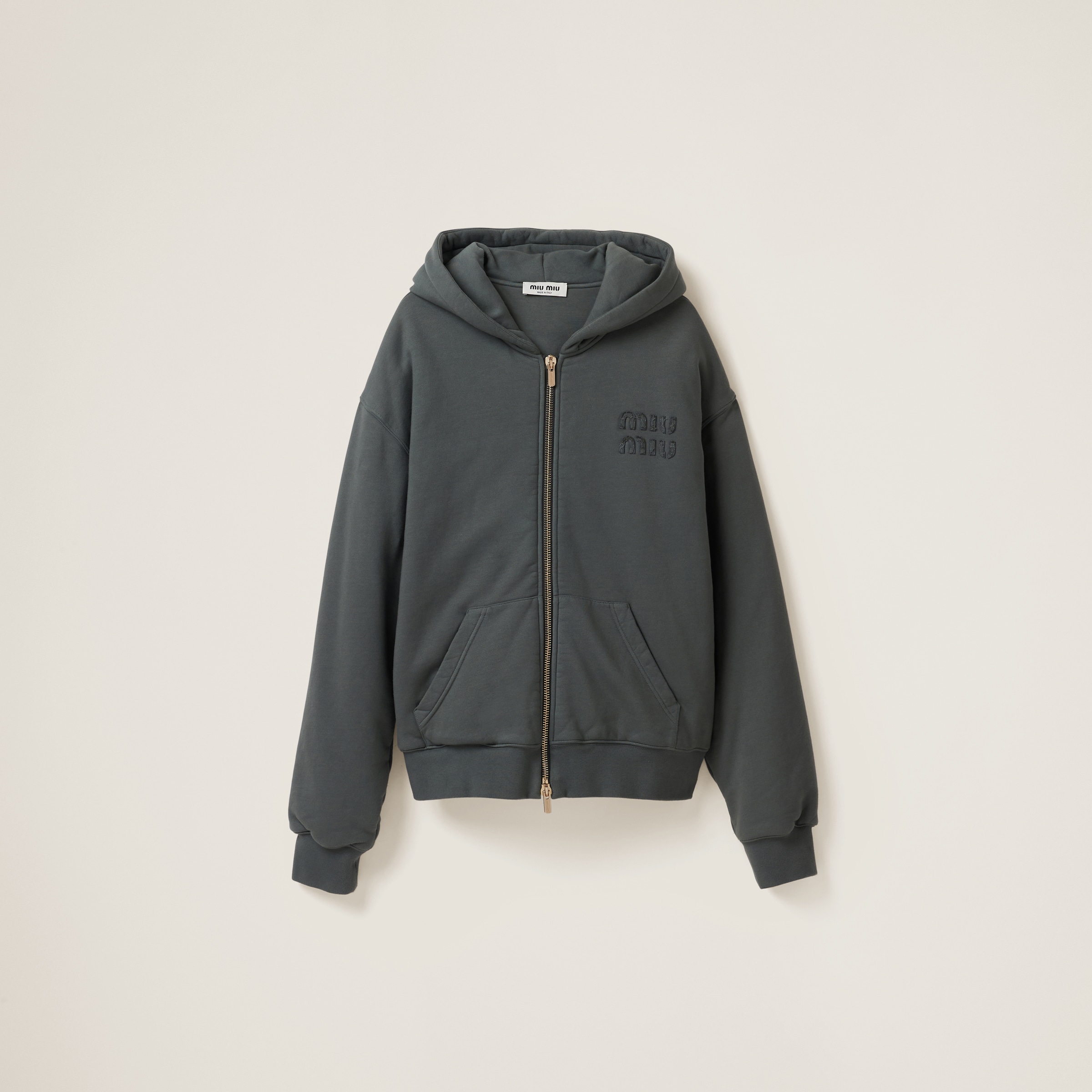 Garment dyed cotton fleece hoodie