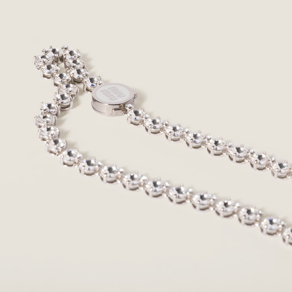 Metal necklace with crystals