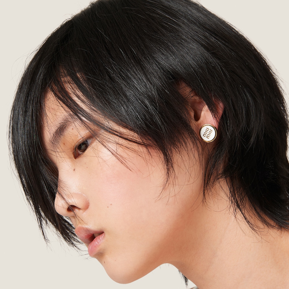 Enameled metal earrings