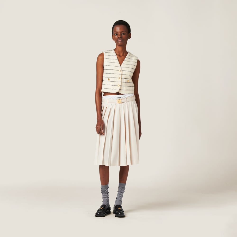 Pleated batavia skirt