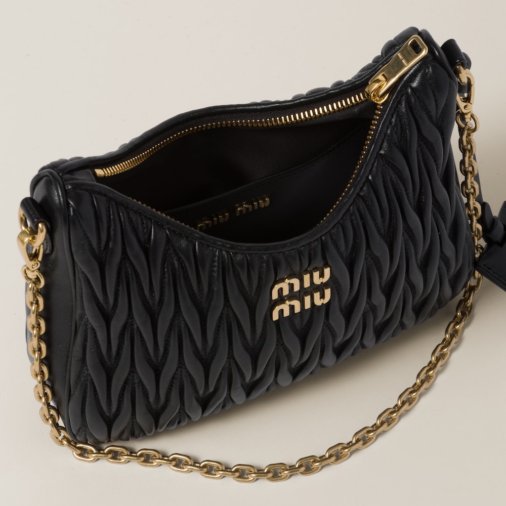 Matelassé nappa leather shoulder bag