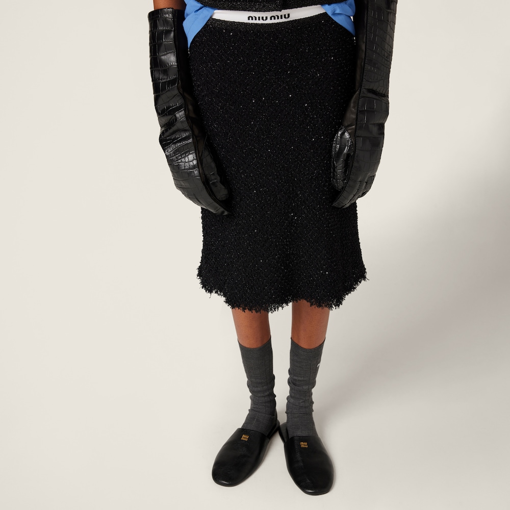 Single-breasted lamé bouclé jacket