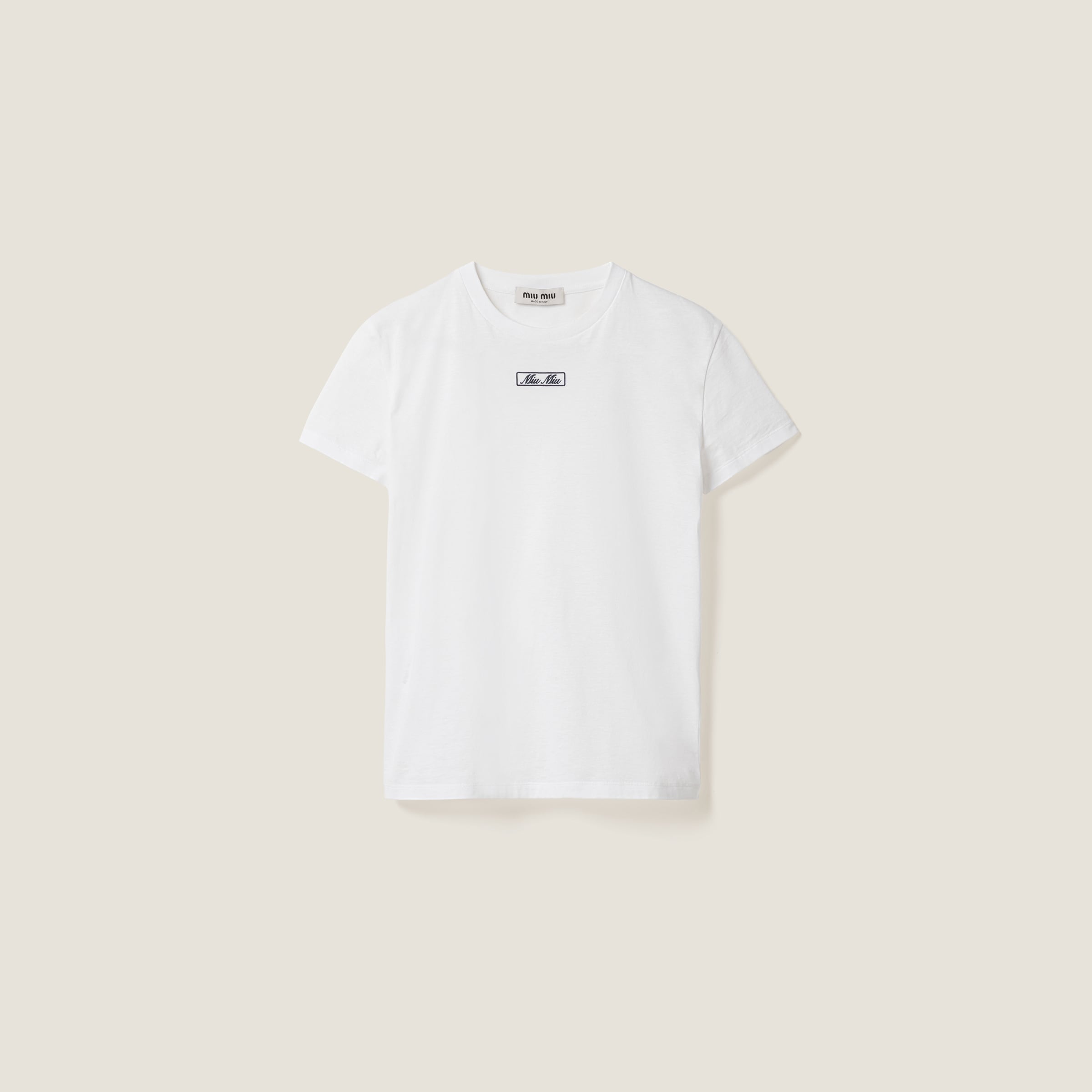 Embroidered cotton jersey T-shirt