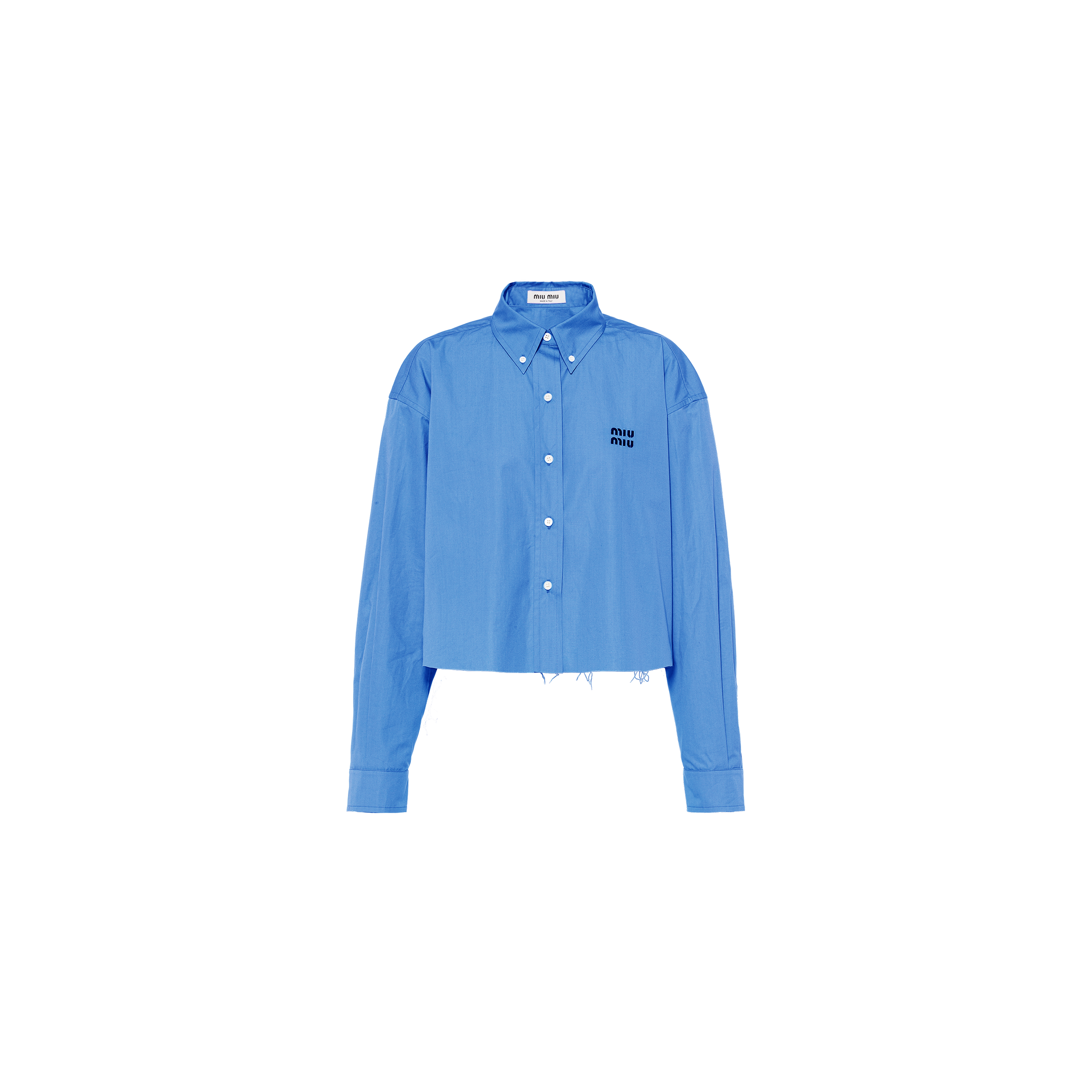 Cropped poplin shirt