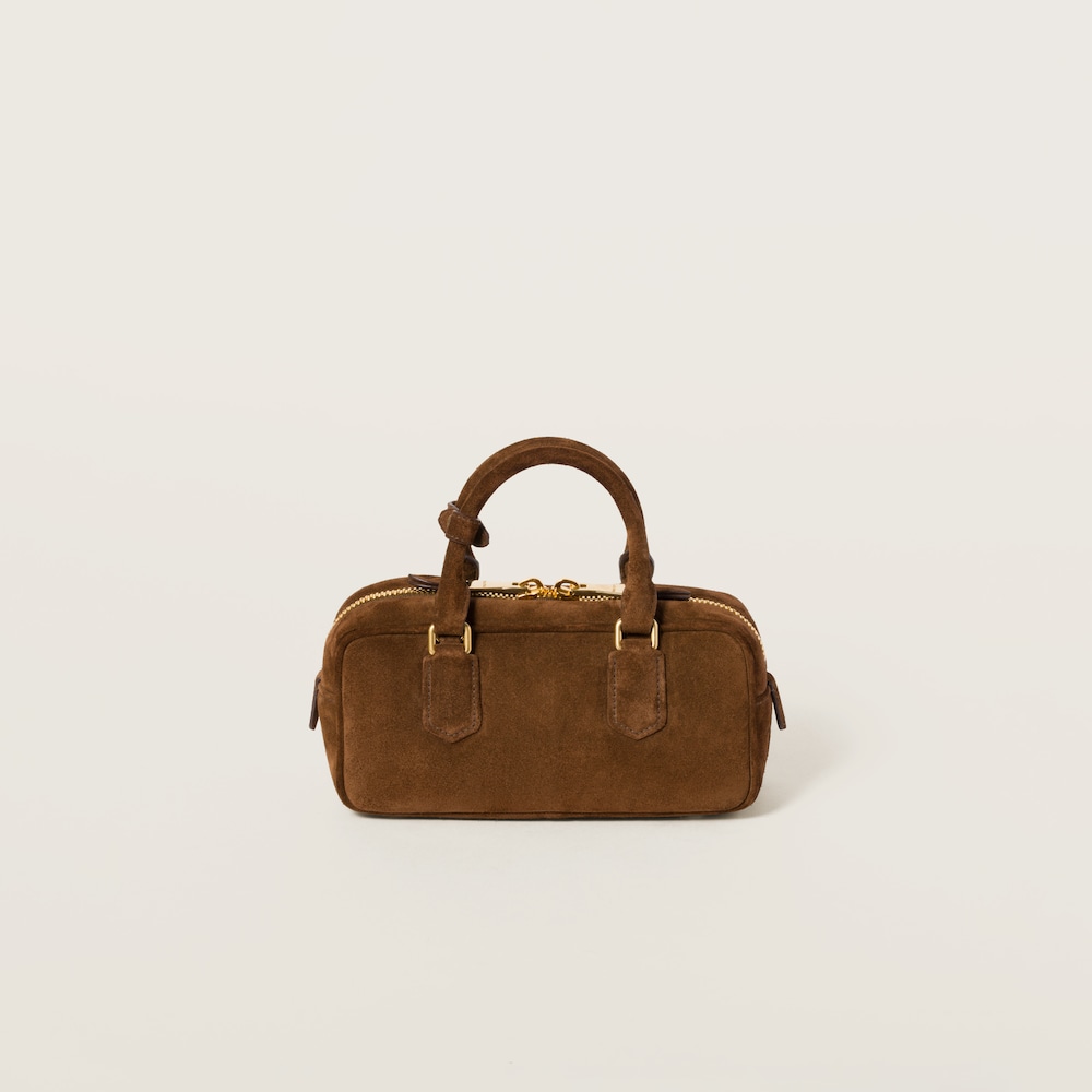 Arcadie padded suede top-handle bag