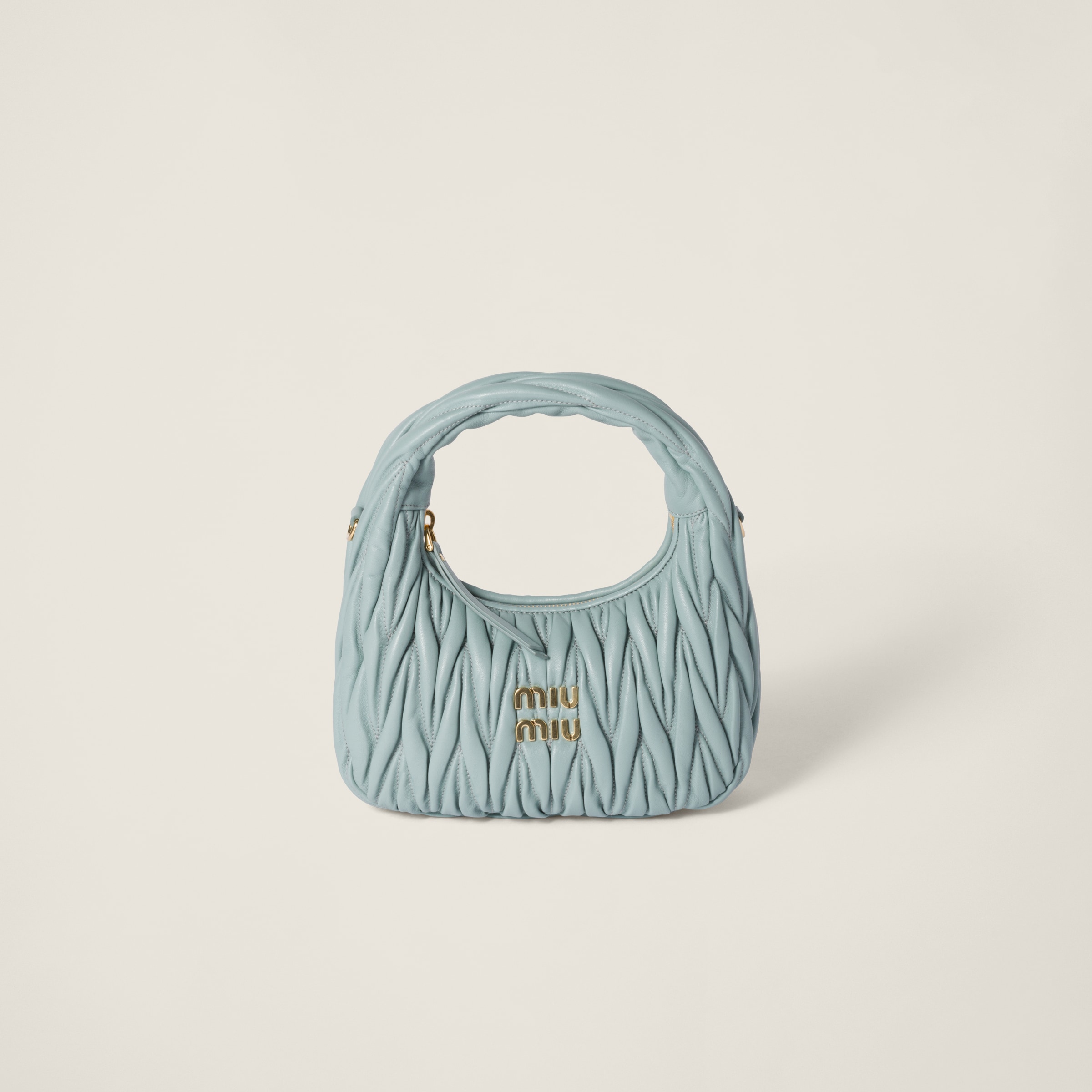 Wander matelassé nappa leather hobo bag