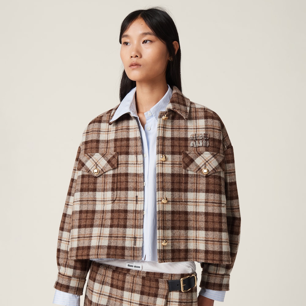 Check blouson jacket