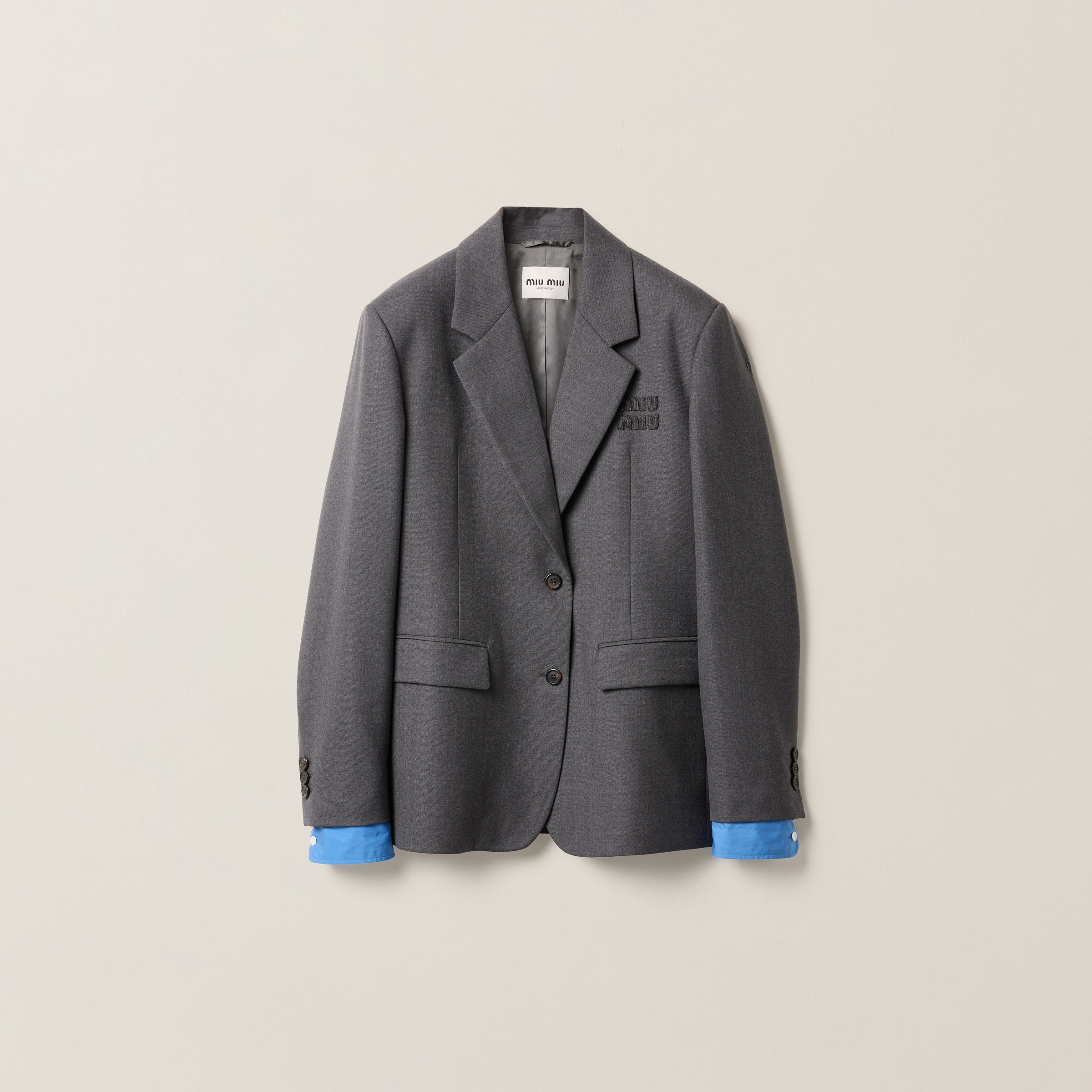 Single-breasted gabardine jacket