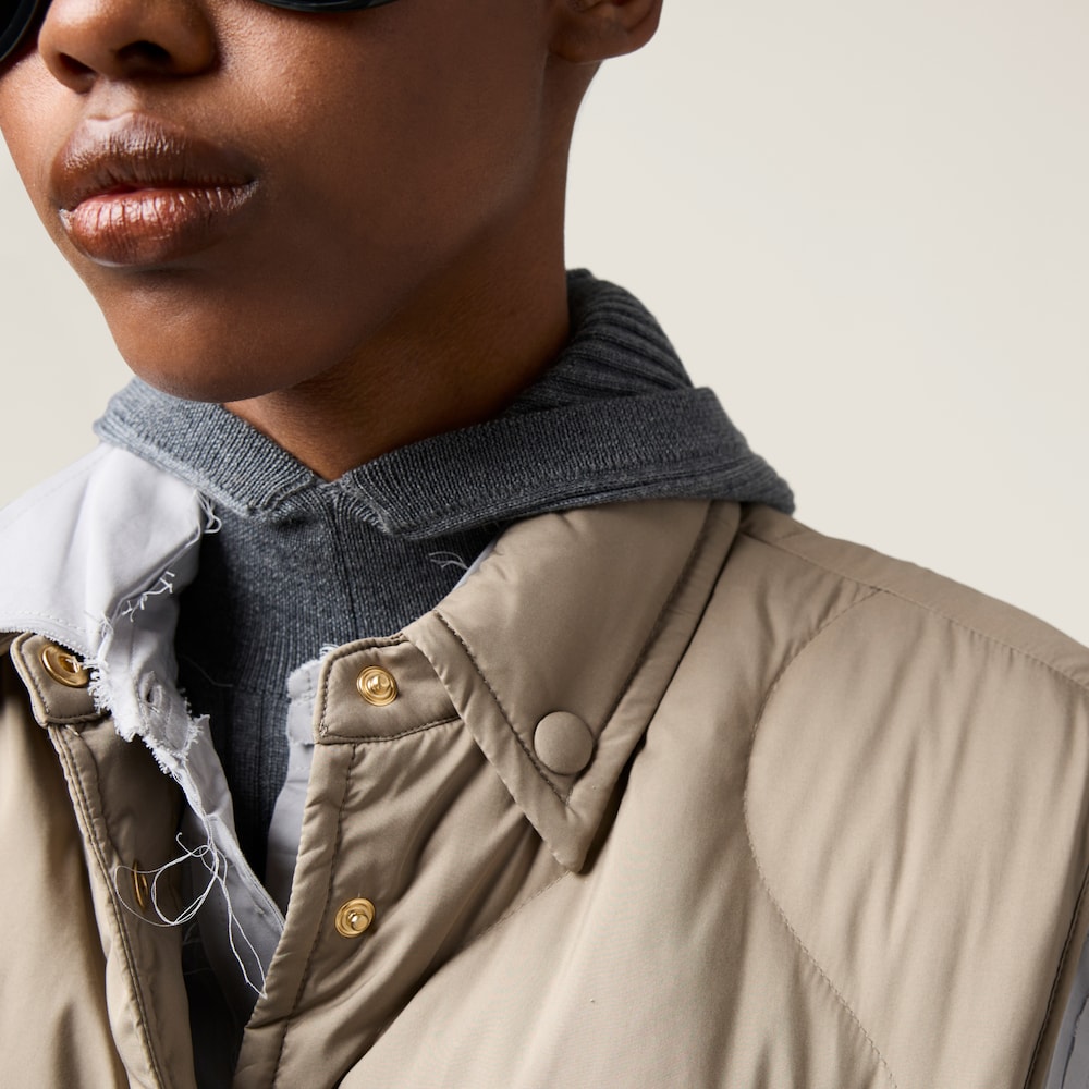 Technical pongee down vest