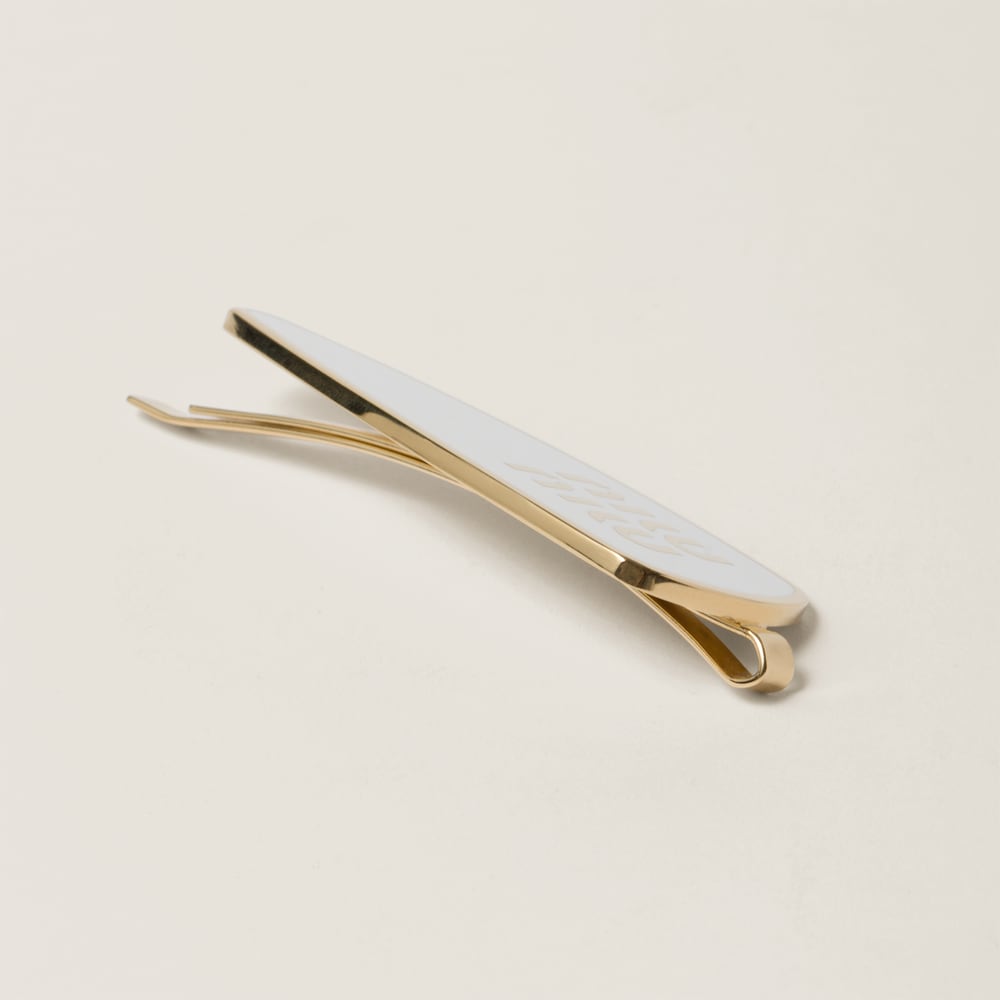 Enameled metal hair clip