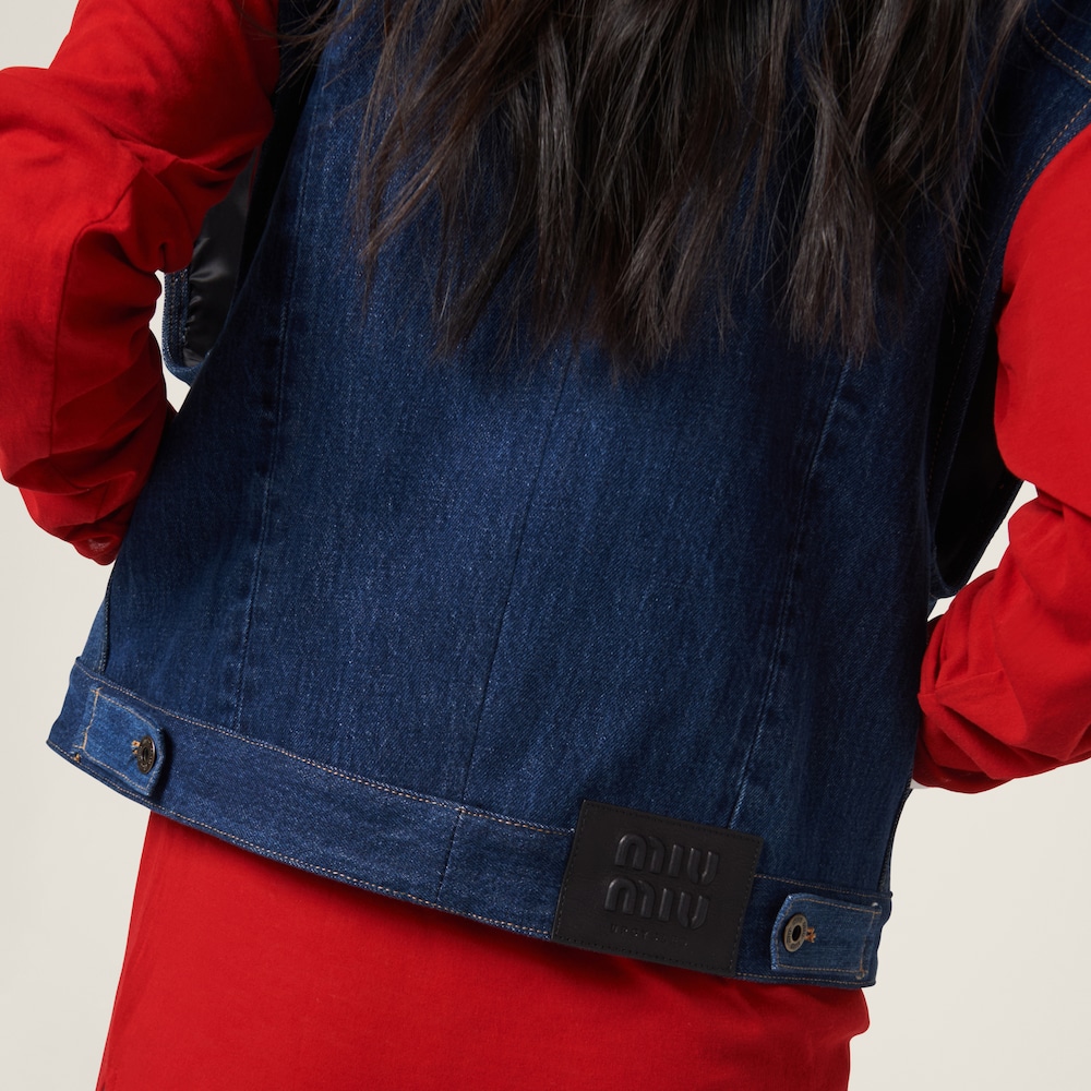 Denim trucker vest