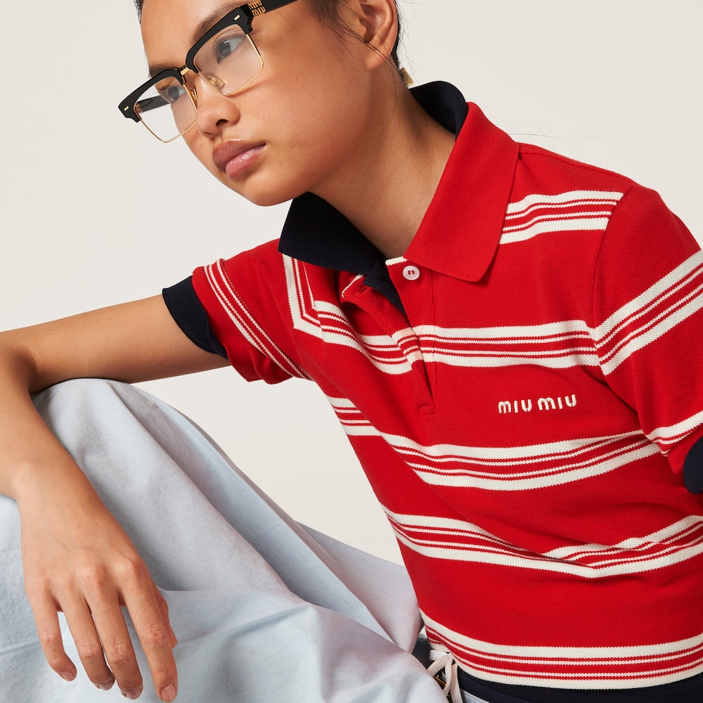 Cotton piqué polo shirt