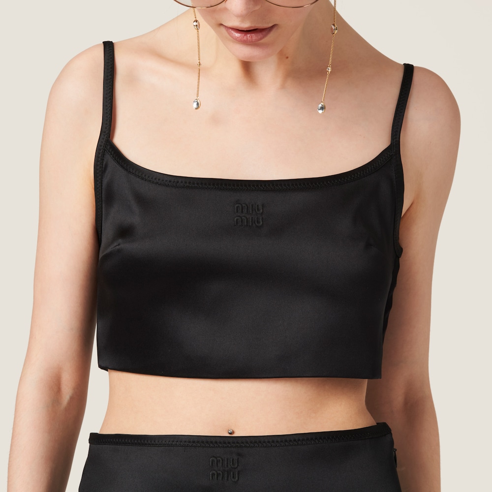Stretch satin top
