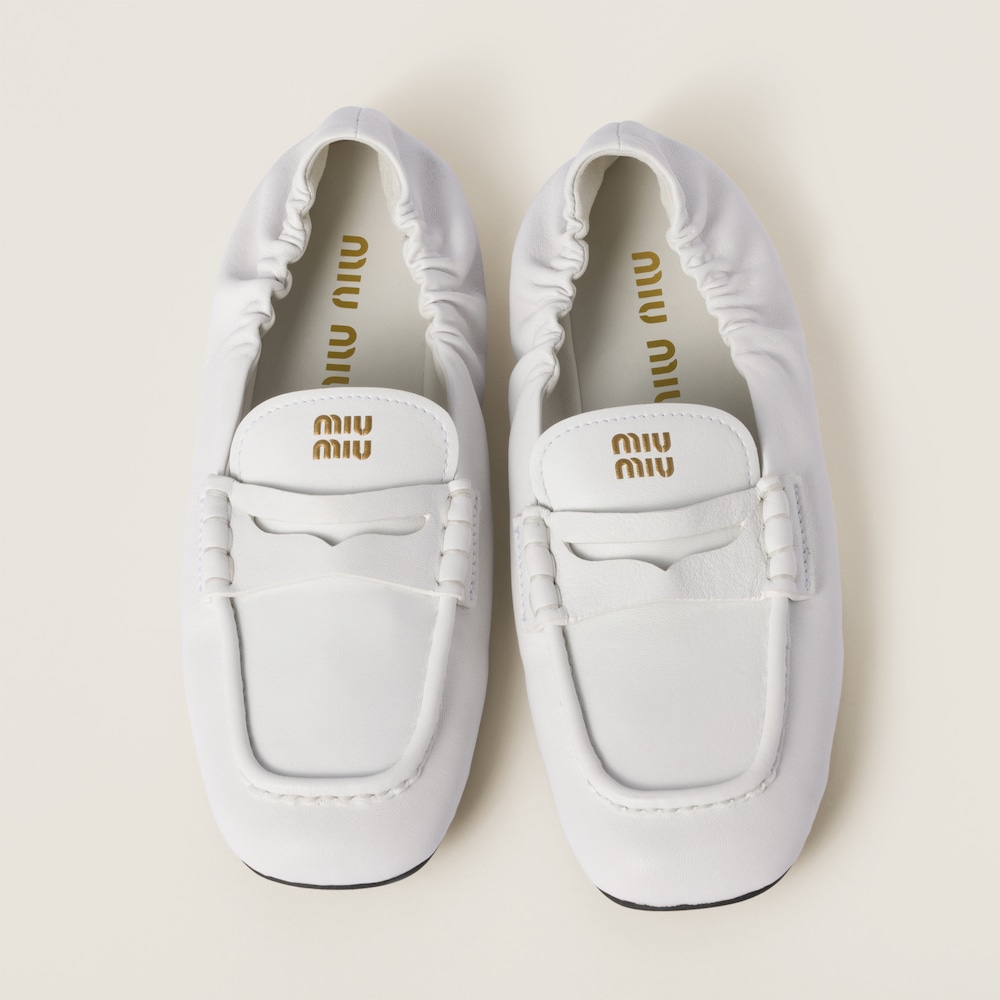 Ruches nappa leather loafers