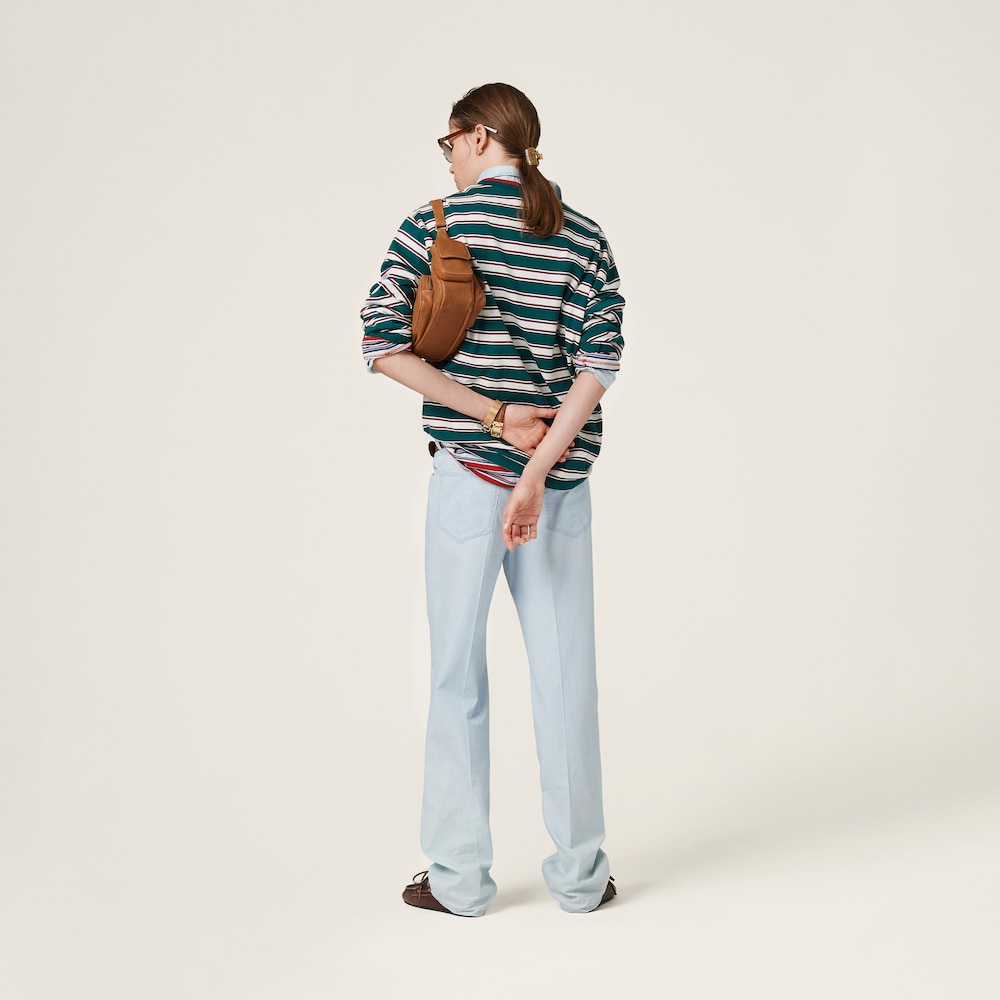 Five-pocket chambray denim jeans