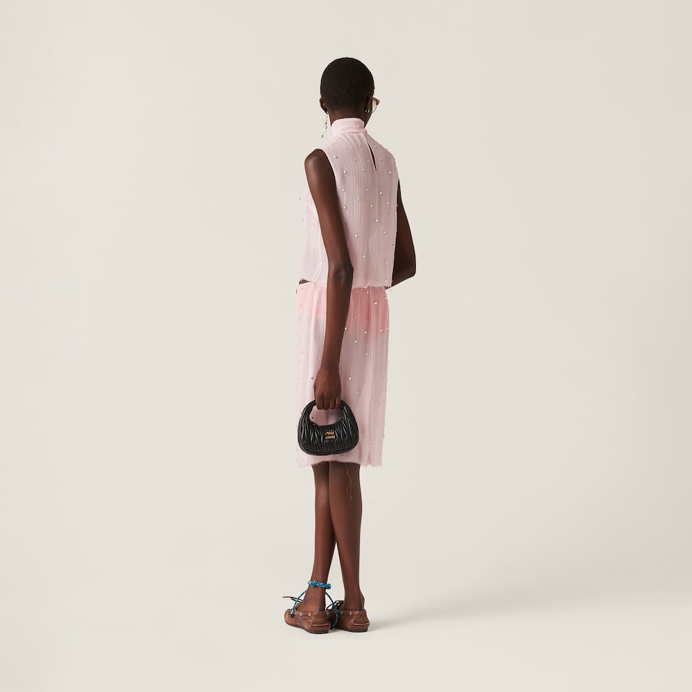 Embroidered chiffon skirt