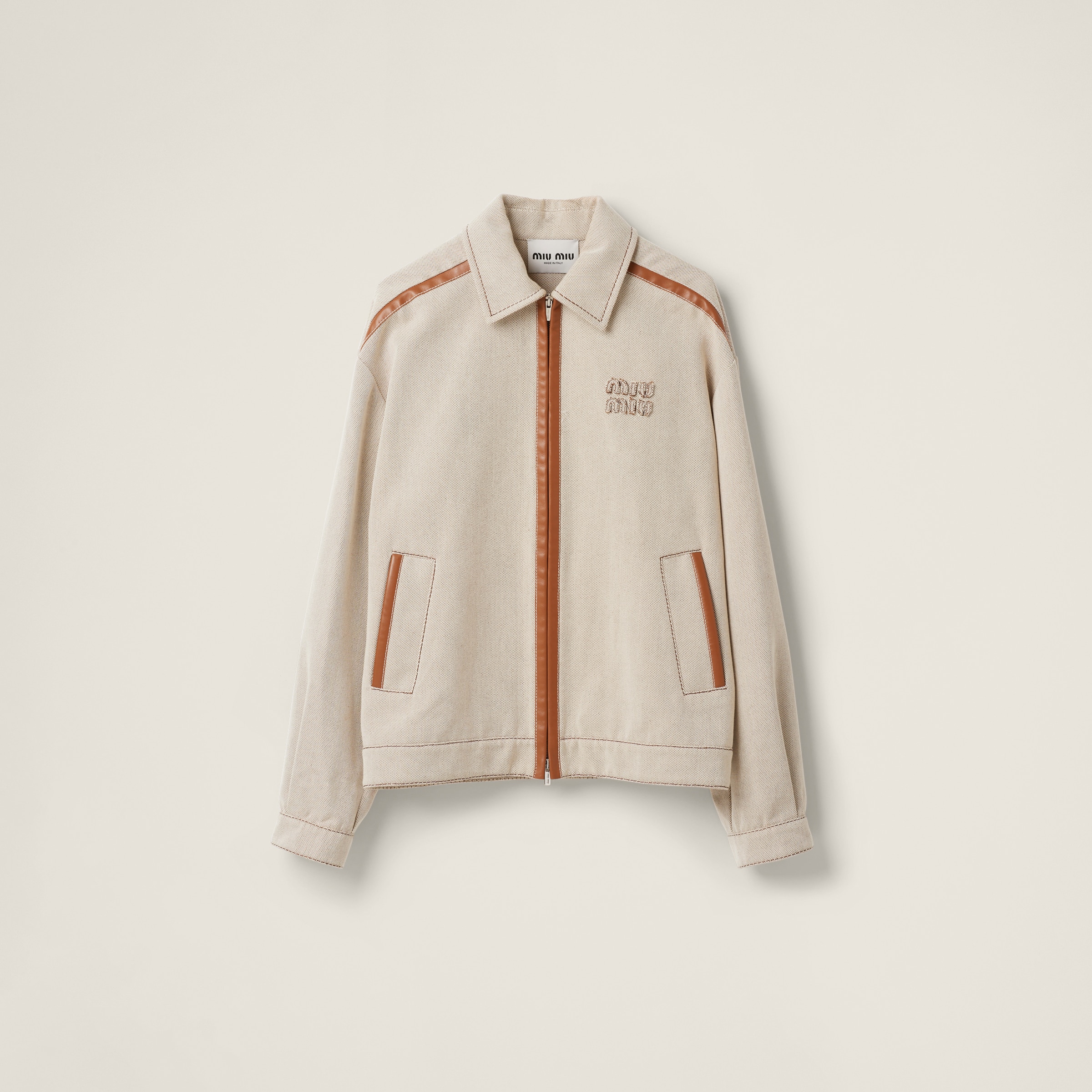 Jacquard canvas blouson jacket