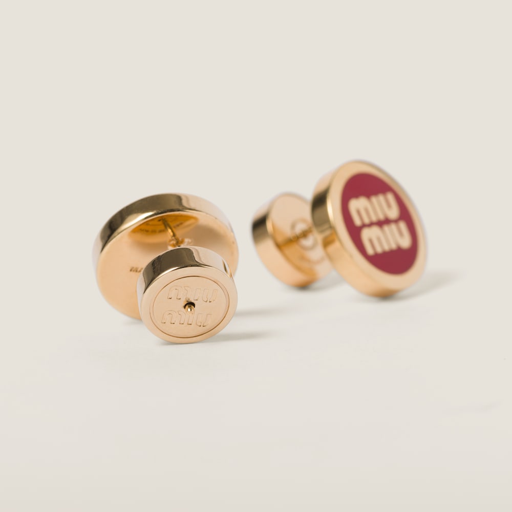 Enameled metal earrings