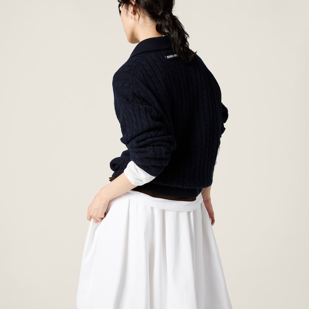 Cashmere knit polo shirt