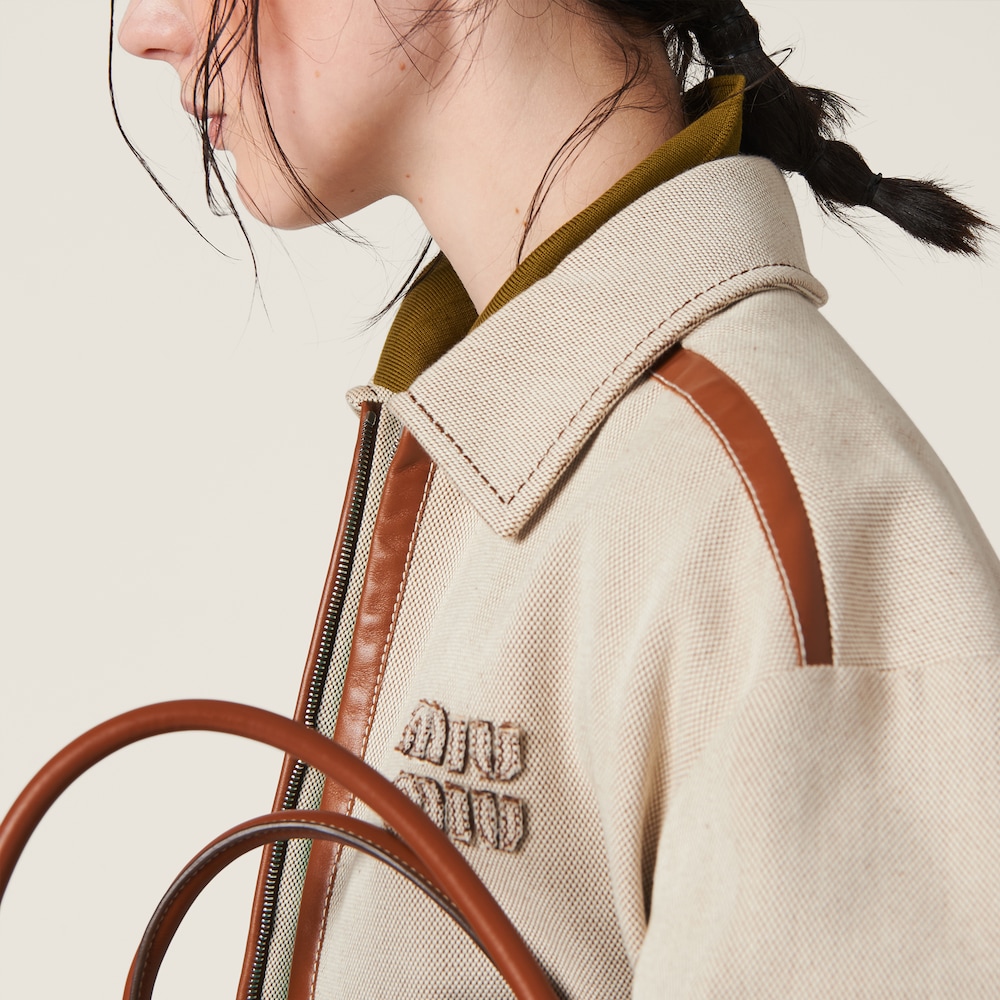 Jacquard canvas blouson jacket