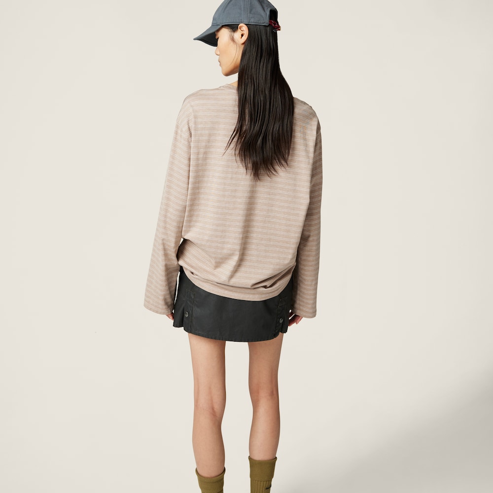 Long-sleeved cotton jersey T-shirt