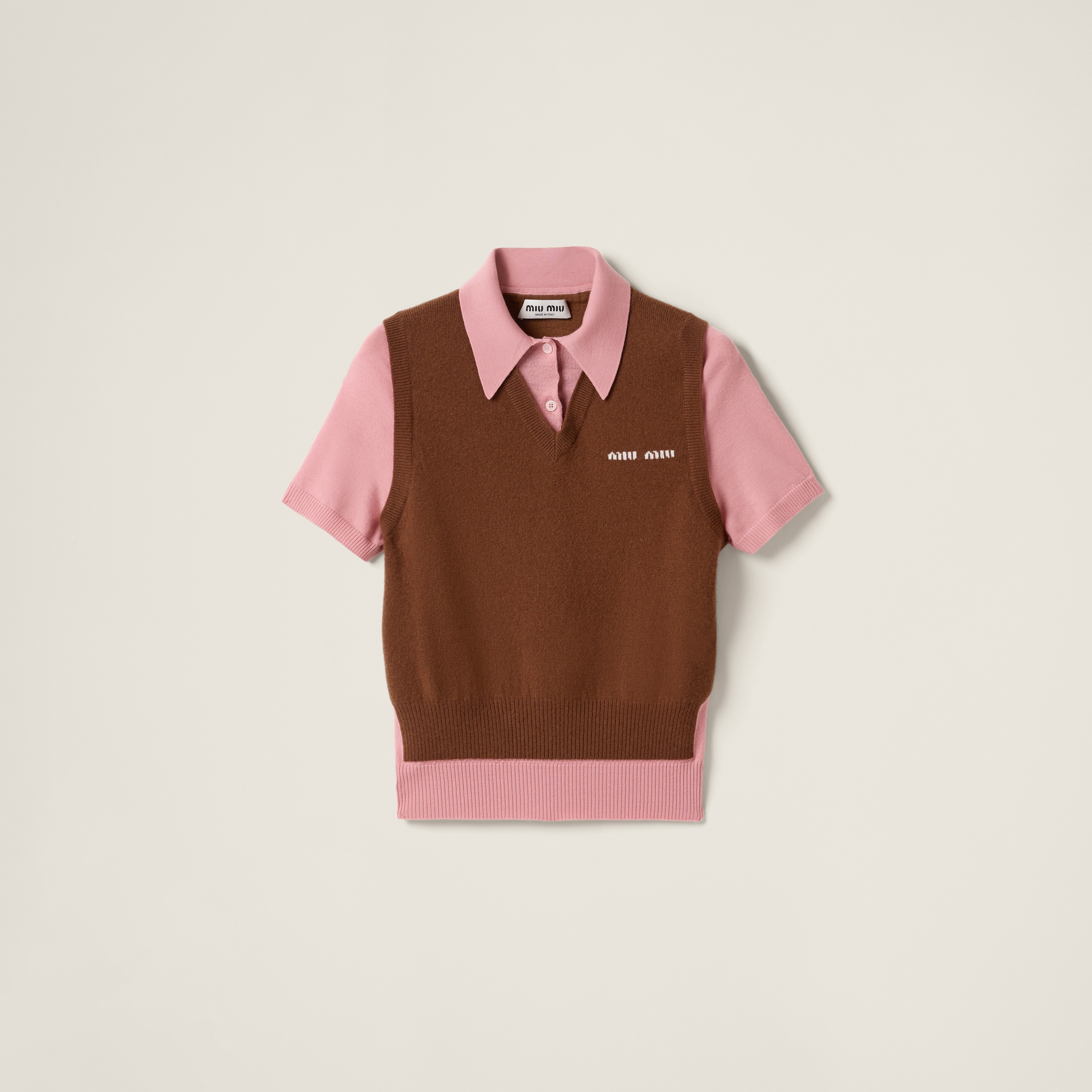 Cashmere and wool polo sweater