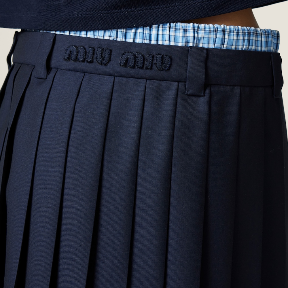 Pleated batavia miniskirt