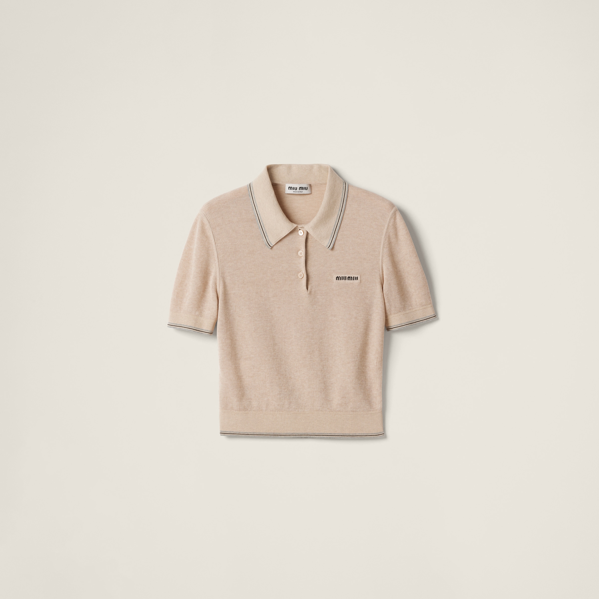 Cotton knit polo shirt