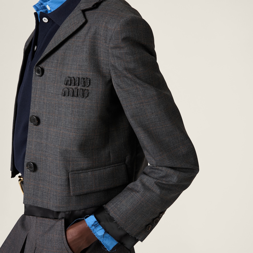 Single-breasted Prince of Wales check jacket