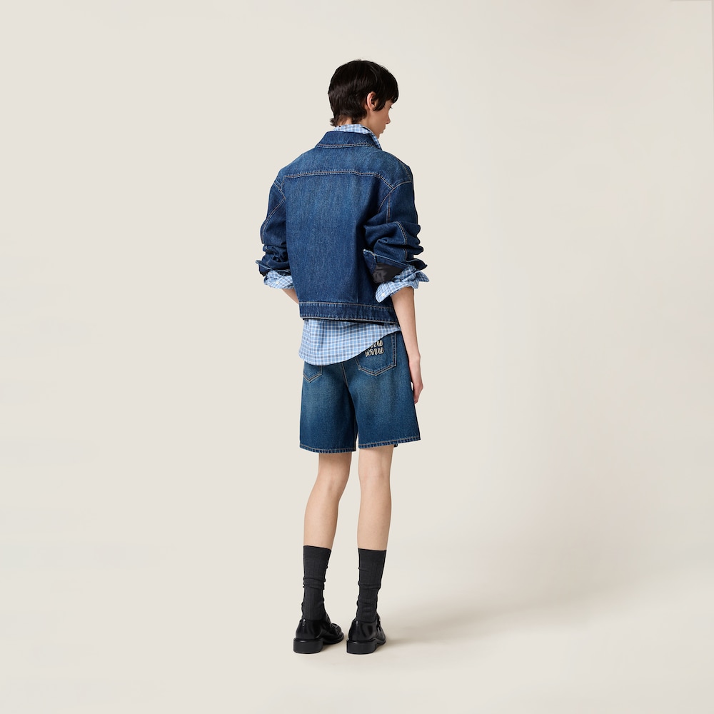 Washed denim Bermudas