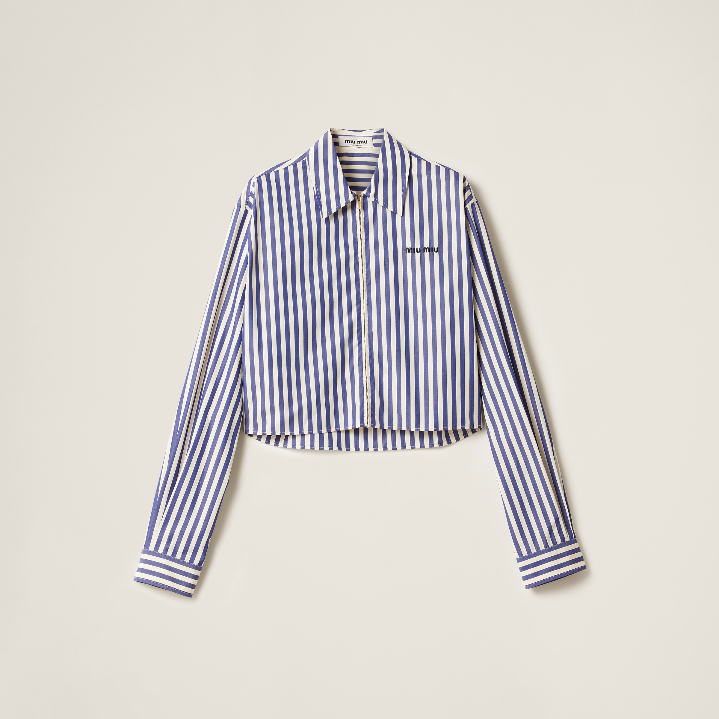 Striped poplin shirt