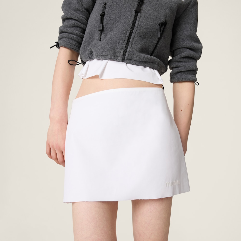 Poplin and jersey miniskirt