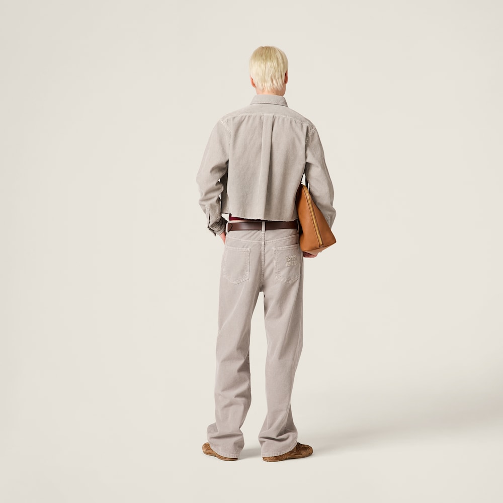 Garment-dyed corduroy shirt