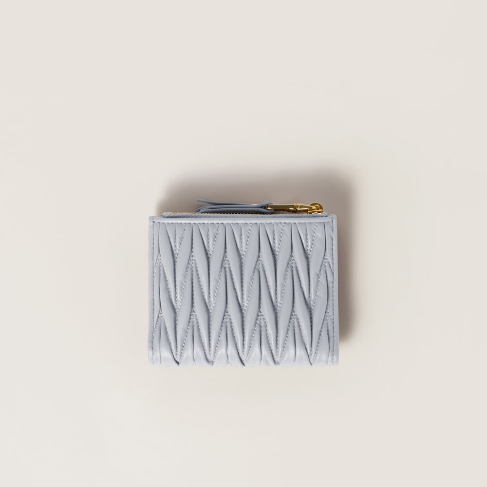 Matelassé nappa leather small wallet