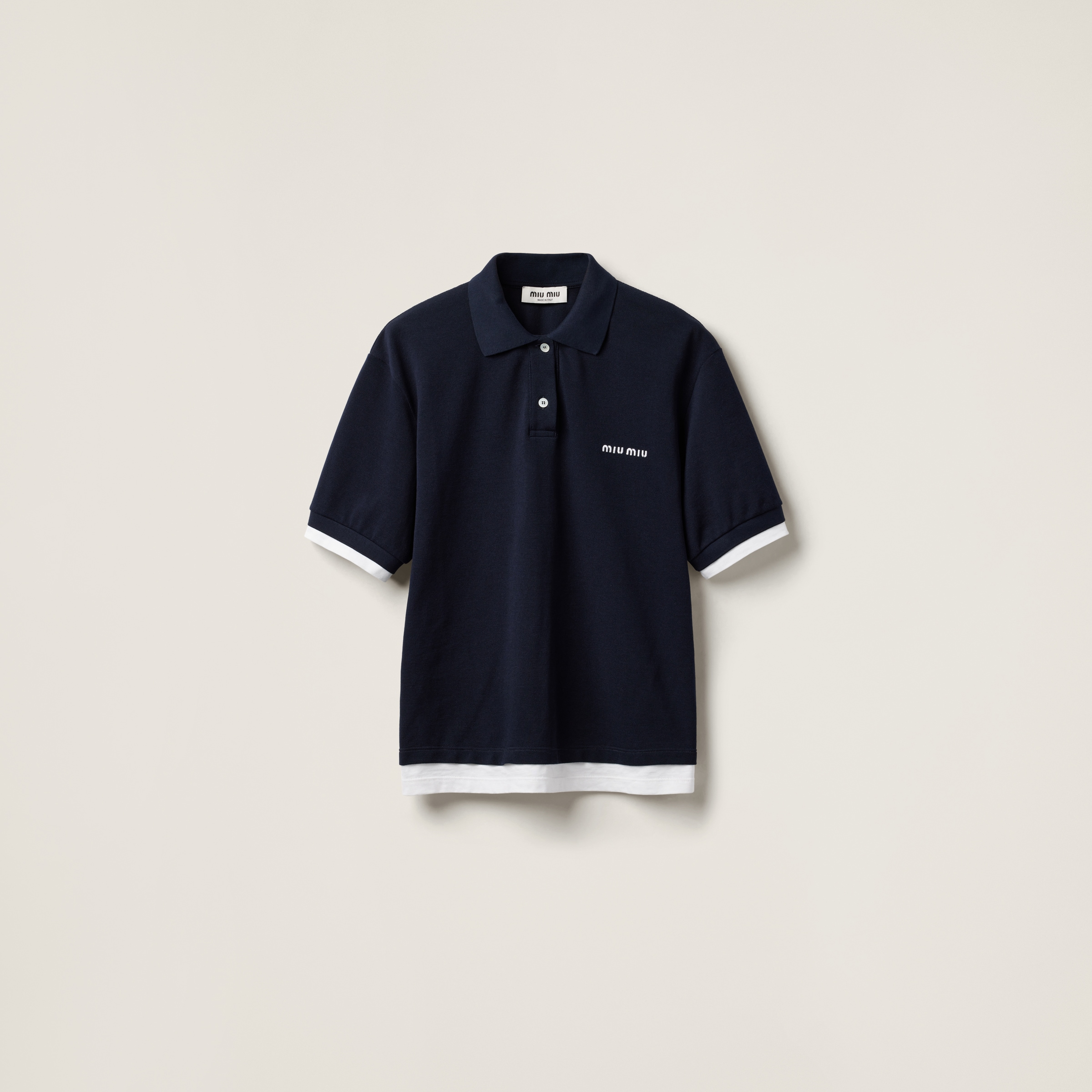 Piqué and jersey polo shirt