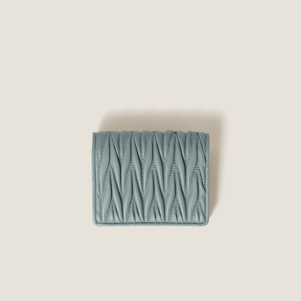 Small matelassé nappa leather wallet