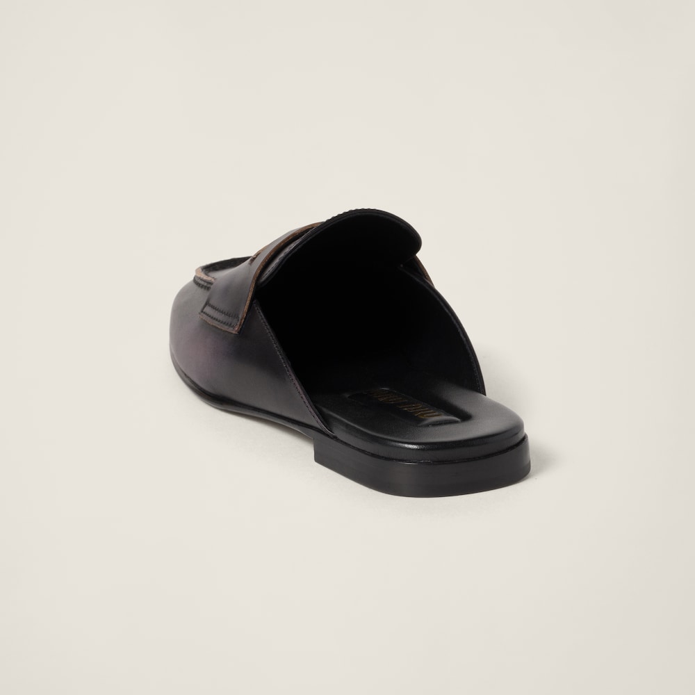 Bleached leather loafers