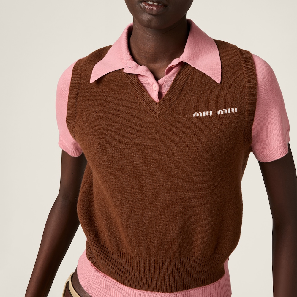 Cashmere and wool polo sweater