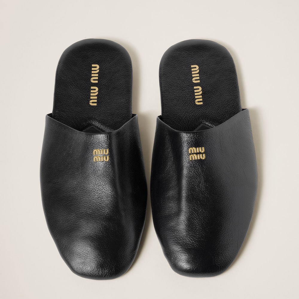 Leather slippers
