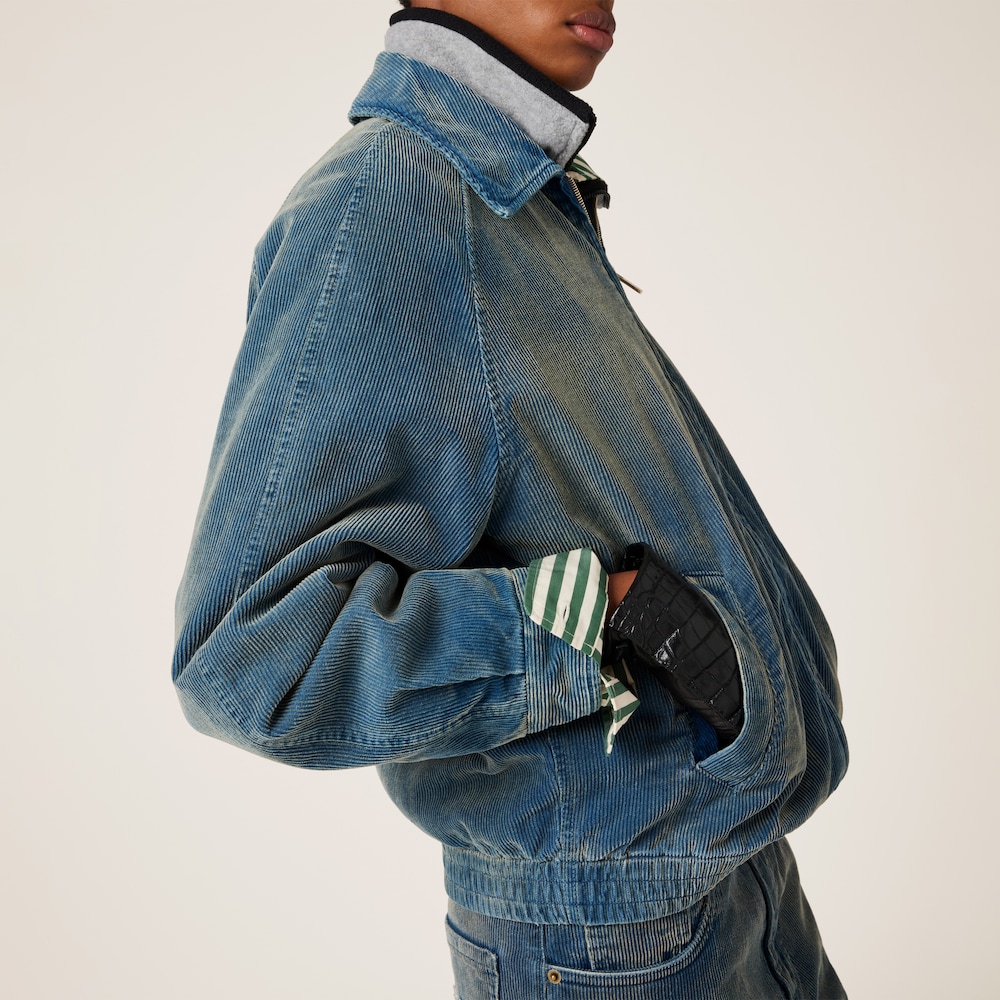 Washed corduroy blouson jacket