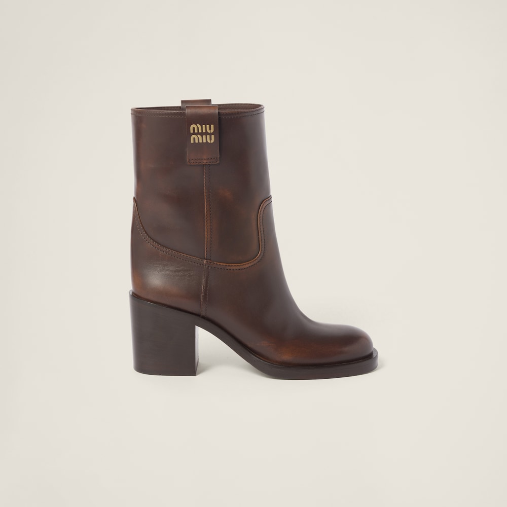 Fumé leather booties