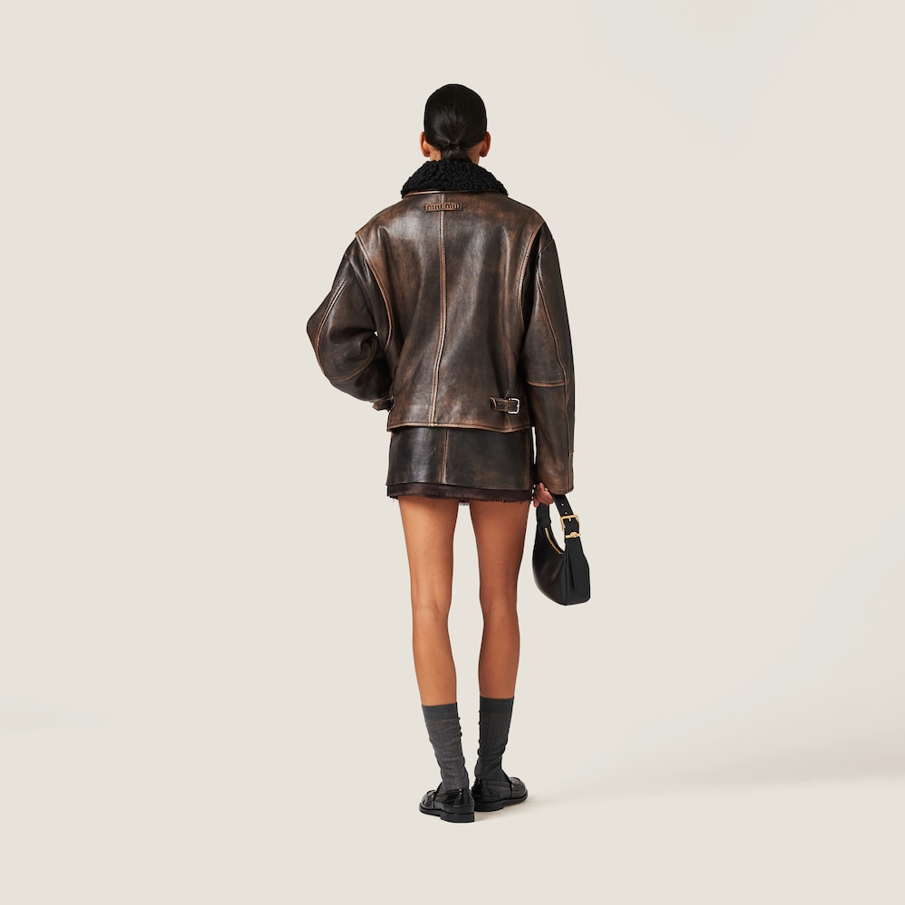 Nappa leather skirt